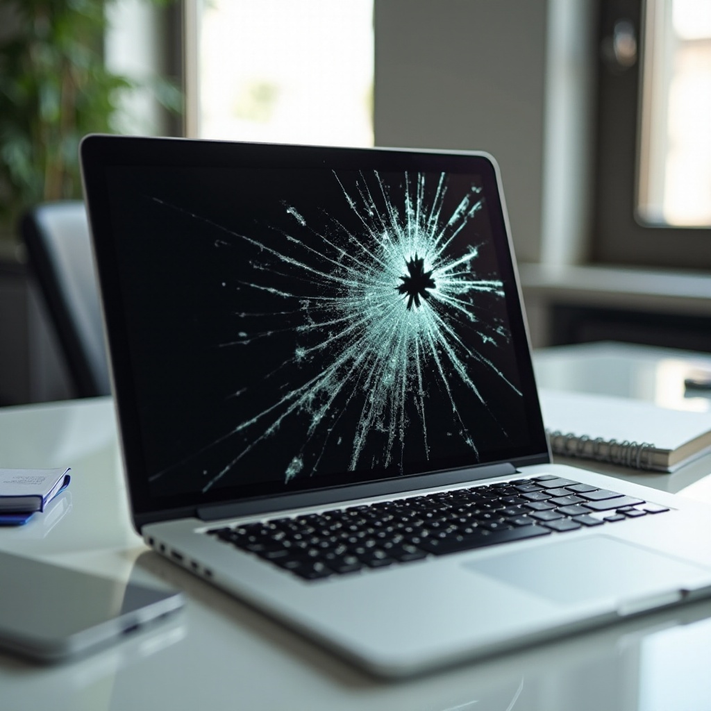 упал ноутбук, экран поврежден