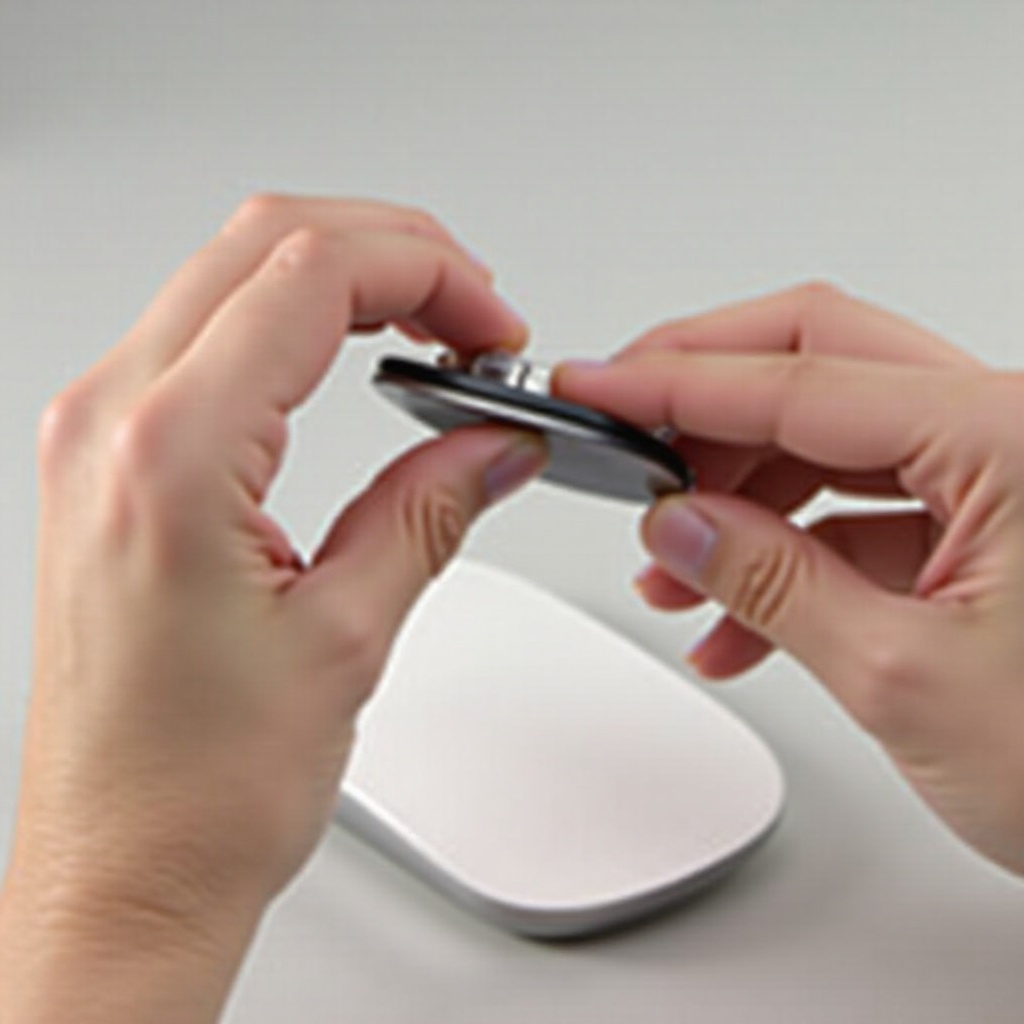 как заменить батарейки в мыши Apple